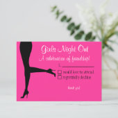 Meisjes Night Out-Reply Kaart (Staand voorkant)