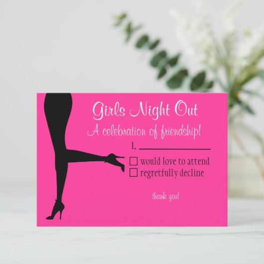 Meisjes Night Out-Reply Kaart (Staand voorkant)