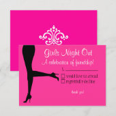 Meisjes Night Out-Reply Kaart (Voorkant / Achterkant)