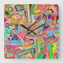 Meisjes Night Out Wall Clock Vierkante Klok