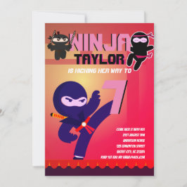Meisjes NINJA FILM STER KRIGER Tekenfilm Feestje Kaart