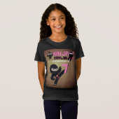 Meisjes NINJA KickingIt Karate Warrior Verjaardag  T-shirt (Voorkant volledig)