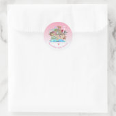 Meisjes Noah's Ark Baby shower Verjaardag Ronde Sticker (Tas)