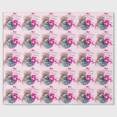 Meisjes noemen 5-jarige verjaardagsfeestgetapte om cadeaupapier (Vlak)