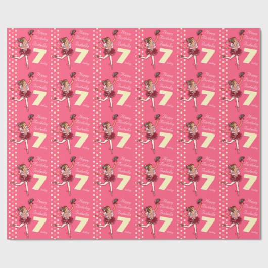 Meisjes noemen 7 ballerina verjaardag inpakken cadeaupapier (Vlak)