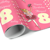 Meisjes noemen 8 ballerina verjaardag gepatenteerd cadeaupapier (Rol Hoek)