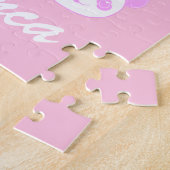 Meisjes noemen aangepaste brief in roze legpuzzel (Zijkant)