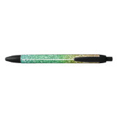 Meisjes noemen Bright Green Gold Glitter Effect Zwarte Inkt Pen (Achterkant)