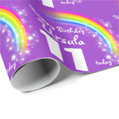 Meisjes noemen de leeftijd van de regenboogverjaar cadeaupapier (Rol Hoek)