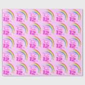 Meisjes noemen de leeftijd van de regenboogverjaar cadeaupapier (Vlak)