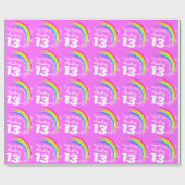 Meisjes noemen de leeftijd van de regenboogverjaar cadeaupapier (Vlak)