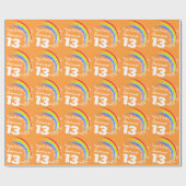 Meisjes noemen de leeftijd van de regenboogverjaar cadeaupapier (Vlak)