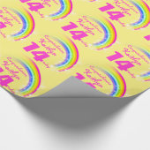 Meisjes noemen de leeftijd van de regenboogverjaar cadeaupapier (Hoek)