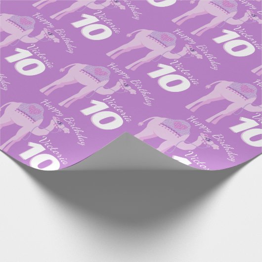 Meisjes noemen de leeftijd van whimsy kamelenverja cadeaupapier (Hoek)