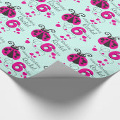 Meisjes noemen de naam age ladybug verjaardagscade cadeaupapier (Hoek)