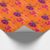 Meisjes noemen de naam age ladybug verjaardagscade cadeaupapier (Hoek)