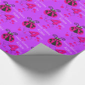 Meisjes noemen de naam age ladybug verjaardagscade cadeaupapier (Hoek)