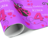 Meisjes noemen de naam age ladybug verjaardagscade cadeaupapier (Rol Hoek)