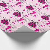 Meisjes noemen de naam age ladybug verjaardagscade cadeaupapier (Hoek)