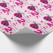 Meisjes noemen de naam age ladybug verjaardagscade cadeaupapier (Hoek)
