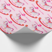 Meisjes noemen het paardenpaard 2e verjaardagspatr cadeaupapier (Hoek)