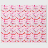 Meisjes noemen het paardenpaard 2e verjaardagspatr cadeaupapier (Vlak)