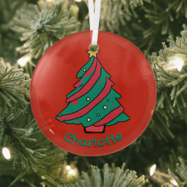 Meisjes noemen kerstboom glas ornament