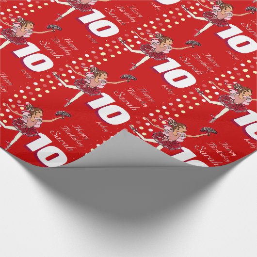 Meisjes noemen leeftijd 10 ballerina verjaardagspa cadeaupapier (Hoek)