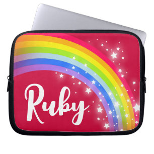 Meisjes noemen regenboog ruby rode hemel witte ste laptop sleeve