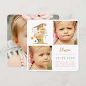 Meisjes nummer 1 1e verjaardag Fotokaarten Kaart (Voorkant / Achterkant)