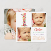 Meisjes nummer 1 1e verjaardag Fotokaarten Kaart (Voorkant / Achterkant)