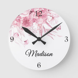 Meisjes Nursery Nederlandse Kunst Roze Waterverf B Ronde Klok