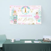 Meisjes Nutkraker Land van zoet 1e verjaardag Spandoek (Beurs)