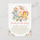 Meisjes Oerwoud Baby shower Wilde dieren brengen e Informatiekaartje (Voorkant)