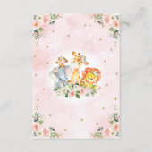 Meisjes Oerwoud Baby shower Wilde dieren brengen e Informatiekaartje (Achterkant)