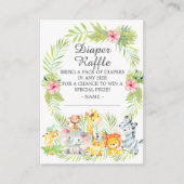 Meisjes Oerwoud Dieren Baby shower Dappere Raffle Informatiekaartje (Voorkant)