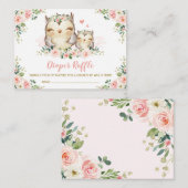 Meisjes Oerwoud Safari Wilde Dieren Luier Raffle Informatiekaartje (Voorkant / Achterkant)