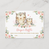 Meisjes Oerwoud Safari Wilde Dieren Luier Raffle Informatiekaartje (Voorkant)