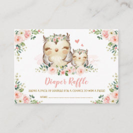 Meisjes Oerwoud Safari Wilde Dieren Luier Raffle Informatiekaartje