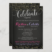 Meisjes of Jongen Baby shower Uitnodiging gecombin (Voorkant / Achterkant)