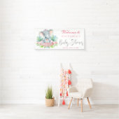 Meisjes Olifant Baby shower Banners (Insitu)