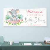 Meisjes Olifant Baby shower Banners (Beurs)