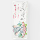 Meisjes Olifant Baby shower Banners (Verticaal)