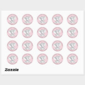 Meisjes Olifant Baby shower retour adreslabel Ronde Sticker (Vel)