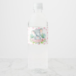 Meisjes Olifant Baby Shower Waterfles Labels Etiket