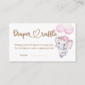 Meisjes olifant en bloeiende Waterverf Luierspoeli Informatiekaartje (Voorkant)