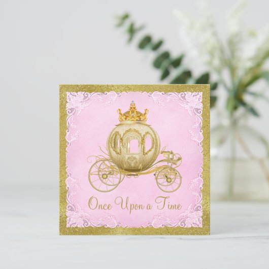 Meisjes Once Upon a Time Prinses Carriage Verjaard Kaart (Staand voorkant)