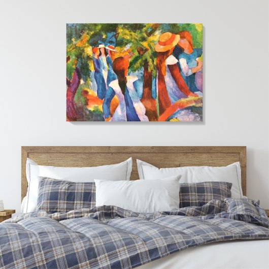 Meisjes Onder de Bomen August Macke Canvas Afdruk (Insitu (Slaapkamer))