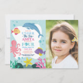 Meisjes onder de zee vier oceaan dolfijn foto 4e kaart (Voorkant)