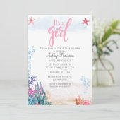 Meisjes onder het Baby shower Waterverf Zee Kaart (Staand voorkant)